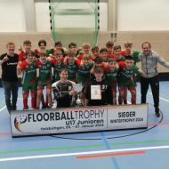 U17-Team West gewinnt Floorball-Wintertrophy  2024 in Büttgen                Bild: Karsten Kever