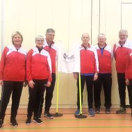 Der „harten Kern“ des Teams während einer kleinen Pause in Görsroth; von links: Gabi Ulbricht, Ursel und Theo Zimmermann, Karl-Heinz Cramer, Gerhard Müller, Willibald Ruhfaß und Hans Salzig.                 Bild: K. König