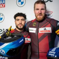 Weltcupsieger in Lettland Adam Ammour (links), Benedikt Hertel (rechts)                Bild: Viesturs Lacis,    Laura Lakovica