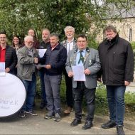 (v.l.) Benedikt Friedrich, Laurin Eberhardt (Eschweger Luftsport-Verein), Marcus Reichert, Florian Voigt (TTV 1979 Eschwege), Horst Landefeld (Tennisclub Hess. Lichtenau), Jan Fahrenbach (SV Rot-Weiß Hundelshausen), Anke Baum, Nadine Schäfer (beide Reit- und Fahrverein 1980 Altefeld), Joachim Kraus (stellvertretende Vorsitzende des Sportkreis), Oliver Zyskowski (FC 1928 Hebenshausen), Michael Krones, Reiner Mayer (beide SV Reichensachsen), Uwe Hofmeister und Detlef Ludolph (Schützenverein 1863 Großalmerode)                Bild: Nicole Zimmermann