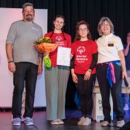 Sina Lerch wird zur neuen Landeskoordinatorin “Fun Fitness” im Healthy Athletes Programm ernannt. Die Ernennung erfolgt durch Jörg Luckert, Lena Strätner und Heidemarie Krüger                Bild: Bernhard Vogt - Rotary 1820