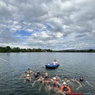 Teilnehmer*innen des Freiwassertrainings                Foto: Shila Sheth