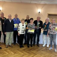 Ehrungen der Mehrfacherwerber für 2023 des 25. bis 50. Sportabzeichens im Sportkreis Groß-Gerau.                Foto: Renate Fassoth