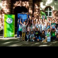 Die Klasse 1c der Linnéschule freut sich über ihren 1. Platz.                Bild: Florian Wiegand