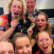 Das Team von BC FTG Frankfurt freut sich über den Titel                Bild: Damian Machura
