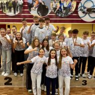 Die vier Teams der beiden hessischen Schulen in Bad Blankenburg                Bild: Benjamin Corts