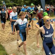 Der Heinerman in Darmstadt richtete 2024 ein Rennen der 1. und 2. Hessenliga aus. Im kommenden Jahr startet die Regionalliga Mitte  am Woog-Strand.                Bild: Uwe Seger