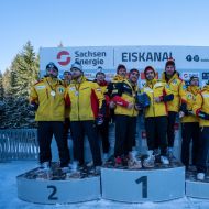 Auf Podestplatz 1 die neuen deutschen Meister von links Rupert Schenk, Issam Ammour, Adam Ammour, Benedikt Hertel                Bild: Michi Schwab, BSD