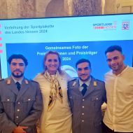 Strahlende Gesichter nach der  Ehrung von links Adam Ammour, Erica Fischbach, Issam Ammour, Joshua Tasche                Bild: HBSV