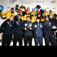 obere Reihe Adam Ammour Zweiter von links, Joshua Tasche  ganz rechts                Bild: Viesturs-Lacis, IBSF