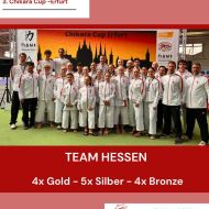 Kata Team Hessen mit den Landestrainern, Betreuern und dem Leistungssportreferenten                Bild: Sophie Wachter und Christian Bonsiep für den HFK