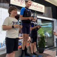 Sieger der Optimisten B von links Eike Rudolph (Pl. 2), Lucio Lehnert (Pl. 1), Vincente Vegas (Pl.3)                Bild: Marcus Pfeiffer