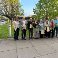 Auf dem Foto: Die Geehrten Sportler/Sportlerinnen, die das Sportabzeichen 25 -50mal erworben haben. Ulrike Andres (30x); Philipp Brunner (35x); Mandred Büttner (30x); Heinrich Dorndorf (40x), Heide Fürstenhöfer (50x), Heidrun Sparkul (50x); Franz Haberzettl (25x) sowie Heinrich Dorndorf für 30 Jahre Prüfertätigkeit und Dieter Laub für 40 Jahre Prüfertätigkeit. Nicht zur Ehrung anwesend sein konnten: Silvia Becker (35x), Cornelia Behr (25x), Gerhard Dörr (35x), Jürgen Peters (40x) und Daniele Wärner (30x)                Bild: Sportkreis GG