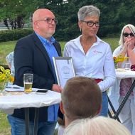 TC Mittenaar: Vorsitzender Stefan Kessler und Dunja Boch als Vertreterin des Sportkreises Lahn-Dill                Bild: Dunja Boch