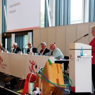 lsb h-Präsidentin Juliane Kuhlmann gab einen umfassenden Überblick darüber, was sich in den einzelnen Geschäftsbereichen in den vergangenen Jahren getan hat.Foto: lsb h                Bild: lsb h