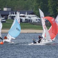 Positionskampf der 420er bei der Ranglistenregatta im Frühjahr 2025                Bild: SCWw