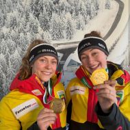 So sehe Sieger aus - Charlotte Candrix (links) und Lena Brunnhübner                Bild: HBSV