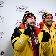 Die Eintracht Adler Adam Ammour  (Links) und Joshua Tasche weiter auf Höhenflug                Bild: Laura Lakovica IBSF