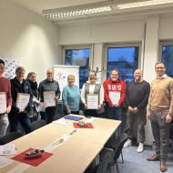 v.l.n.r. Armin Krammig, Jonas Reinstädt Ball-Sport-Verein Langenselbold; Stefan Frank Aeroclub Langenselbold; Susanne und André Klepzig Motorsportclub Freigericht; Brigitte Senftleben Sportkreis; Birgit Sczeburek Sportschützengemeinschaft Maintal; Alexander Winter, Klaus Bechtel Fußballclub Rot-Weiß Grossauheim; Florian Dinges Sportkreis.                Bild: Sportkreis Main-Kinzig &amp; Stadt Hanau e.V.