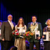 DSB-Vizepräsident Jugend Stefan Rinke, Anna Haberhauer, Bundesschützenkönig Mich