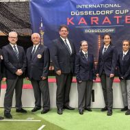Hessisches Kampfrichterteam v.li.:  Ali Nedaee, Thomas Luh, Peter Bancov, Stefan Lux, Katja Moder, Paria Eizadyariaghmiyouni, Sahra Mehri, Recep Selova, Forough Yaghoubi                Bild: privat für den HFK