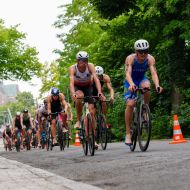 Christian Ache (vorne links, VfL Münster) hat hessische Triathlongeschichte geschrieben: Erster DM-Titel bei den Junioren!                Bild: Winni Penno / DTU