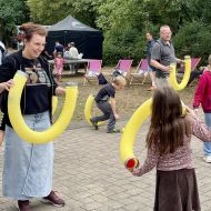 Pipe Juggling am Sportkreis-Stand