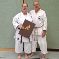 Gabi Schwientek (7. DAN) mit Bernhard Milner (9. DAN)                Bild: Gabi Schwientek